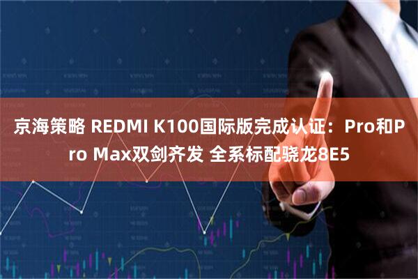 京海策略 REDMI K100国际版完成认证：Pro和Pro Max双剑齐发 全系标配骁龙8E5